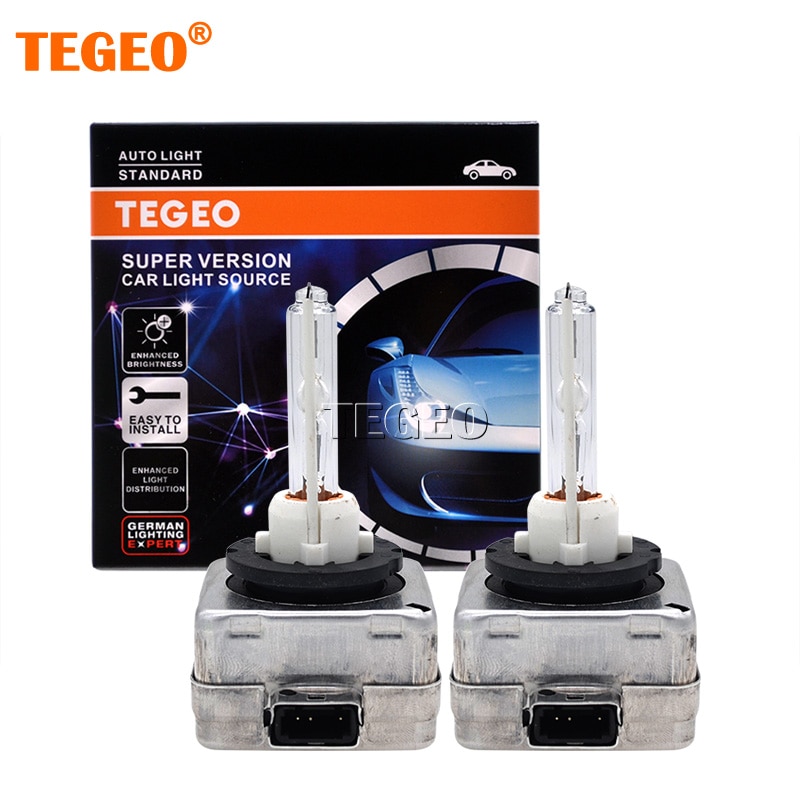 TEGEO-슈퍼 버전 12V 35W D1S HID 전구 55W D1S 6000K, 크세논 HID 램프 66140 세라믹 D1S D1C 4300K 5000K 8000K 자동차 헤드 라이트, 2 개